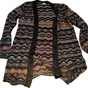 NWOT MISSONI Open Cardigan Metallic Chevron/ZigZag Pattern.  GORGEOUS!